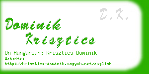 dominik krisztics business card